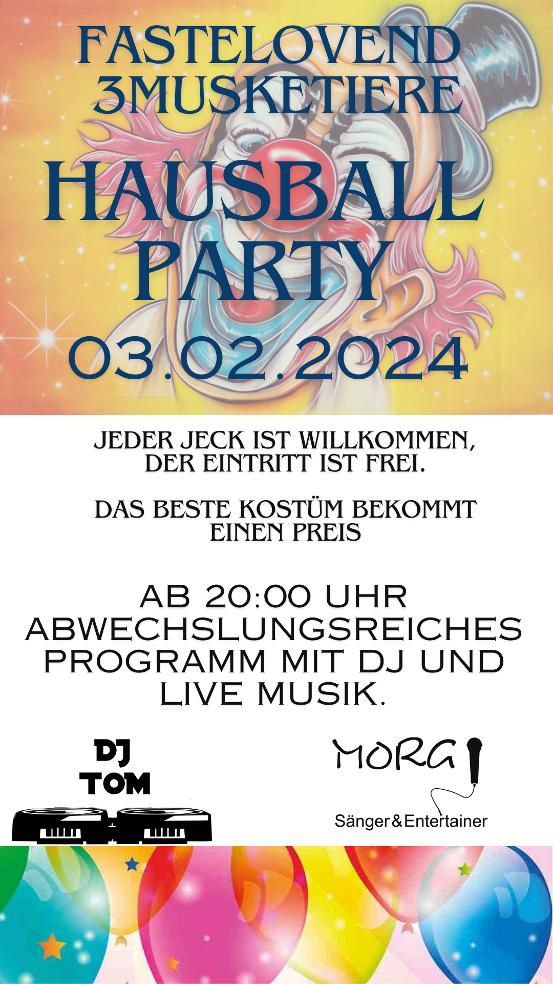 Hausball Karnevallsparty am 03.02.2024